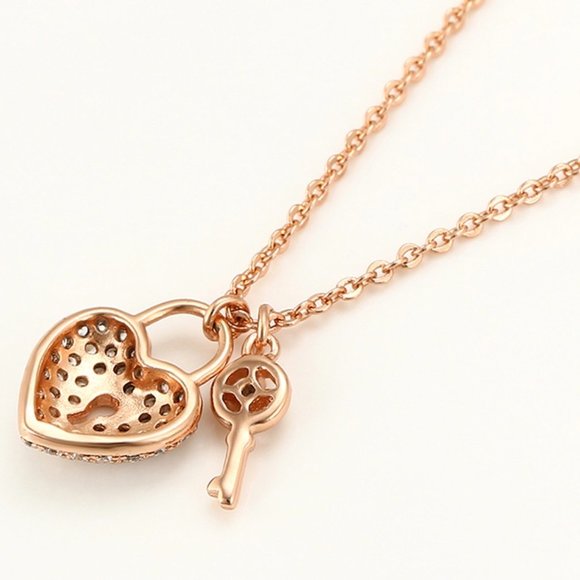 Key to My Heart Rose Gold 18KGP Necklace - Picture 5 of 10